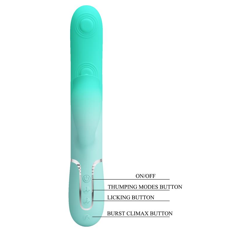 PRETTYLOVE Gigi Rabbit Vibrator Thumping and Licking