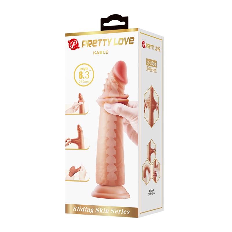 PRETTYLOVE Kable Sliding Skin Realistic Dildo 8.3" - 21 cm