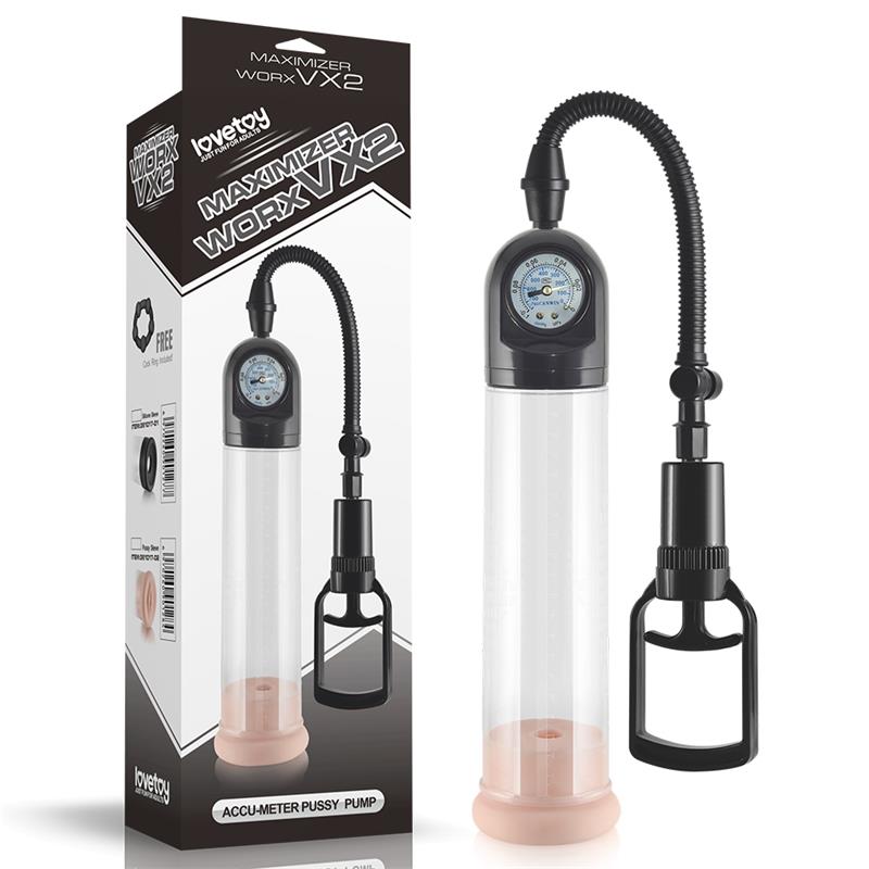 LOVETOY Penis Pump with Pressure Gauge Maximizer Worx VX2 Vagina