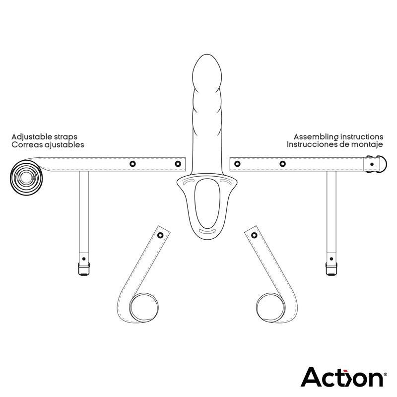 ACTION Strap-On with Hollow Dildo Premium Silicone Size S Flesh
