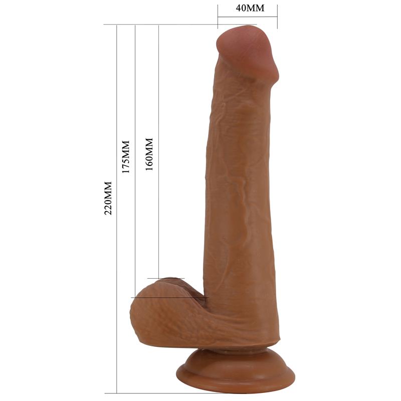 PRETTYLOVE Tallen Dildo wirh Retractil-Sliding Skin Tan 22 cm