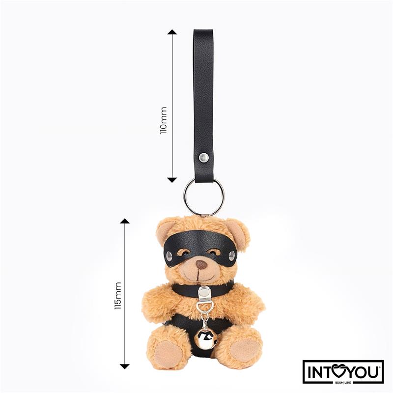 INTOYOU BDSM LINE Mimi raktų pakabukas BDSM meškiukas su antkakliu ir varpeliu