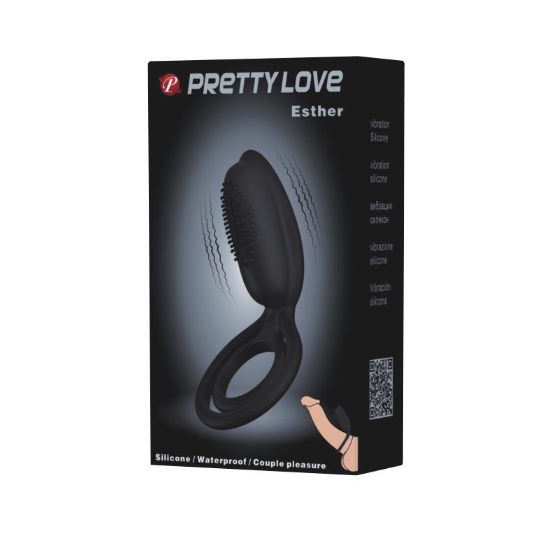 PRETTYLOVE Pretty Love Vibrating Cock Ring Esther Black